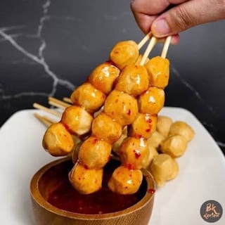 crispy asian fish ball with stick