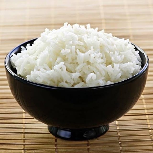 Steamed rice.